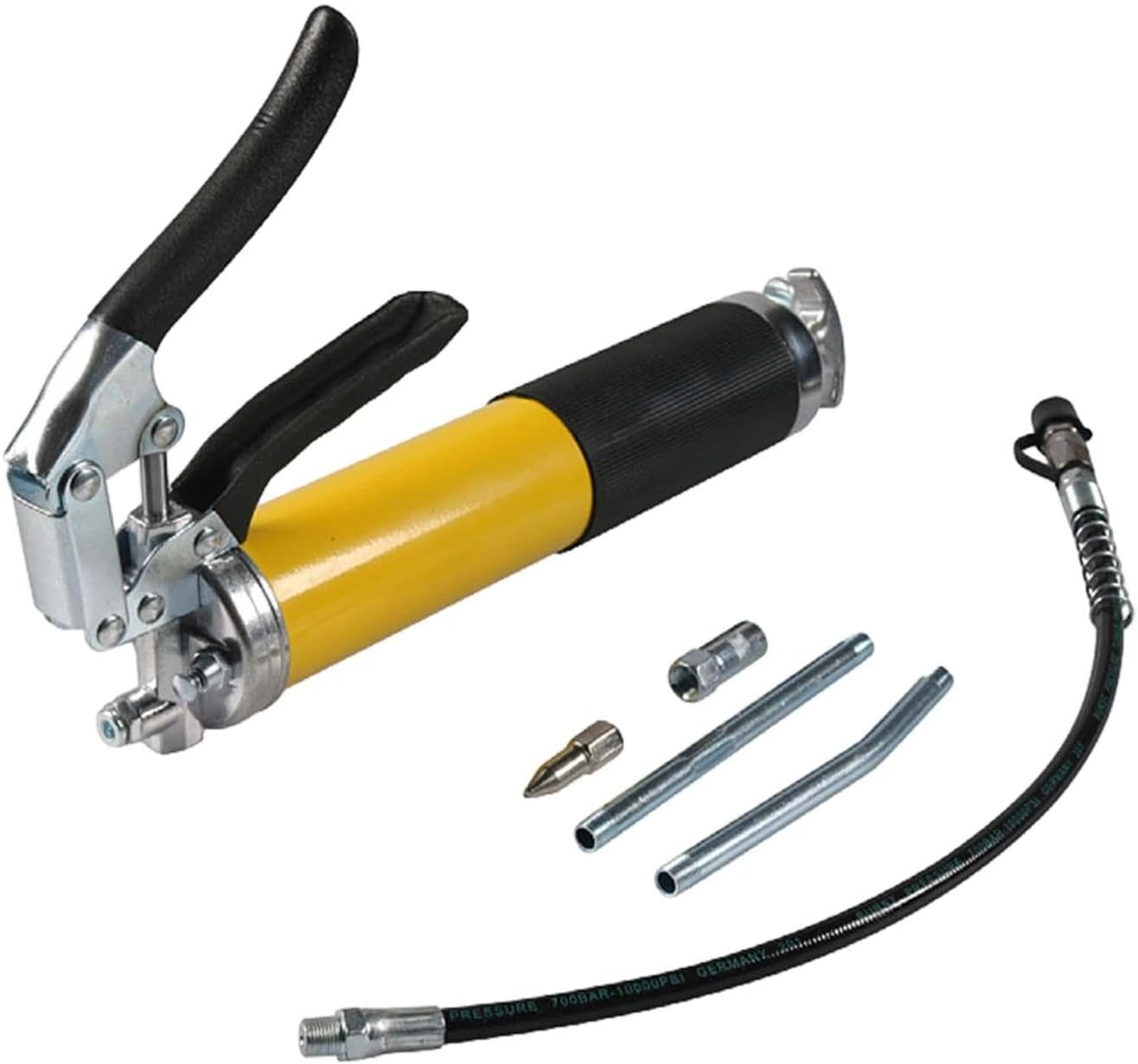 Motivetech Hand Held Grease Filler Tool Set with Sharp Nozzle with Flexible Hose for Light or Heavy Machinery Equipment Sturdy image number 3