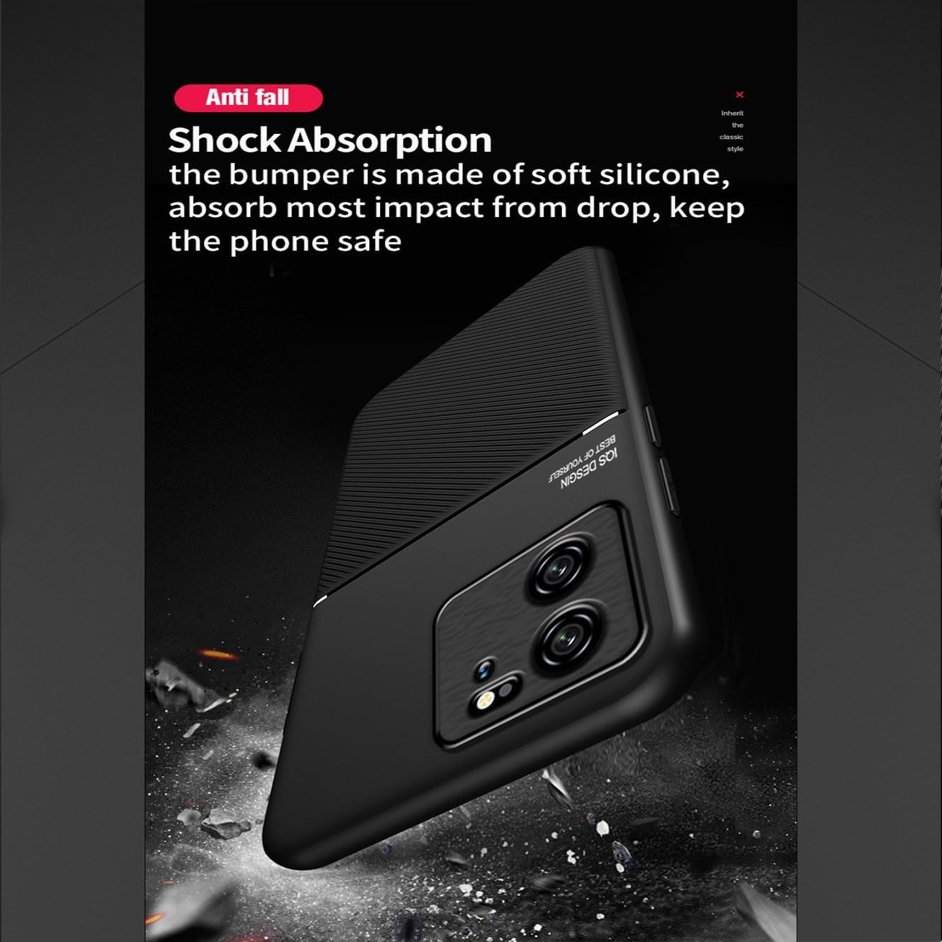 YUECXIN Case for Xiaomi 13T Pro 5G / Xiaomi 13T 5G, Simple Classic Texture Silky Touch Mobile Phone Case, Ultra Thin Soft Shockproof Non-Slip TPU Silicone Bumper Protective Case Blue image number 4