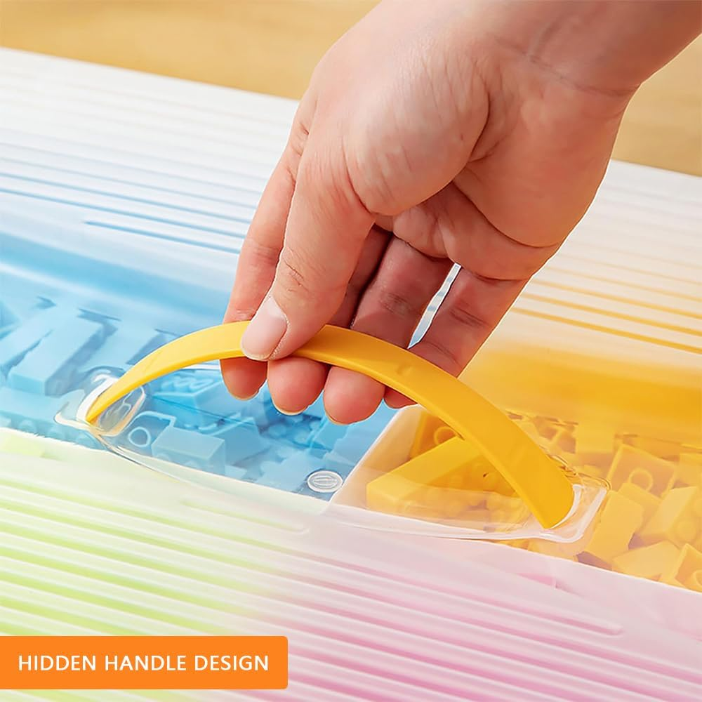 Versatile Craft & Toy Organizer - Stackable Clear Storage Bins with Lids, Removable Tray, Durable Pull Handle, Perfect for Arts & Crafts, Beads, Crayons, Classroom & Game Storage image number 4