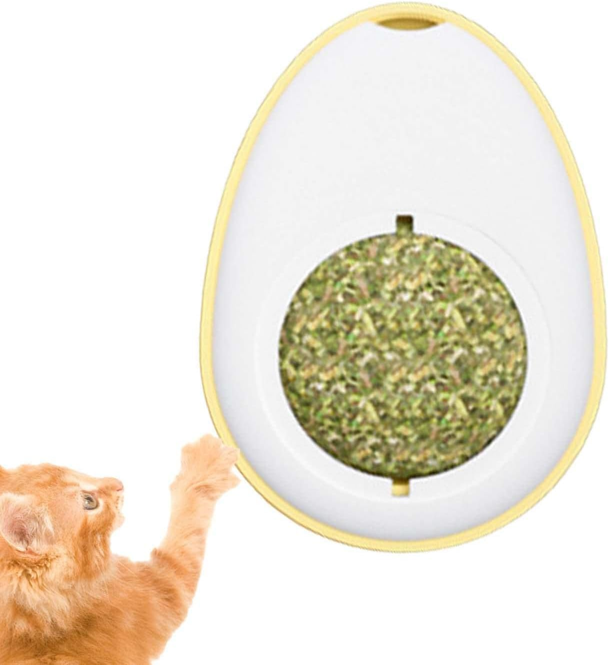 Catnip Ball Toy,Boiled Egg Shape Cat Nips Organic Ball Edible Kitten Toys - Spinning Mint Balls, Edible Cat Catnip Toys, Catnip Licking Ball, Cat Wall Treats Kitten Chew Toys image number 2