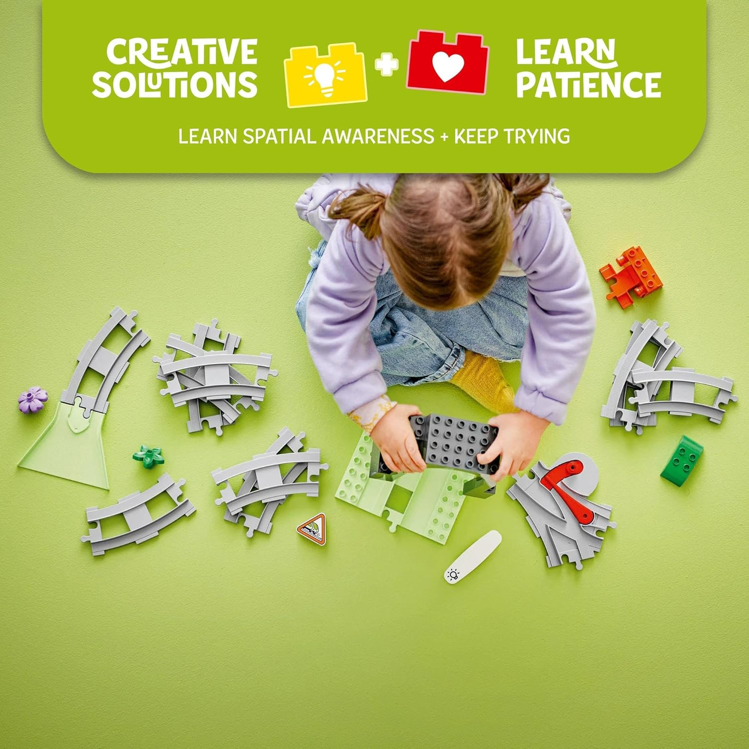 LEGO DUPLO Train Tunnel and Tracks Expansion Set, Montessori Learning Toy for Toddlers, Building Blocks Playset, Educational Kids' & Baby Toy for 2+ Year Old Boys & Girls 10425 image number 4