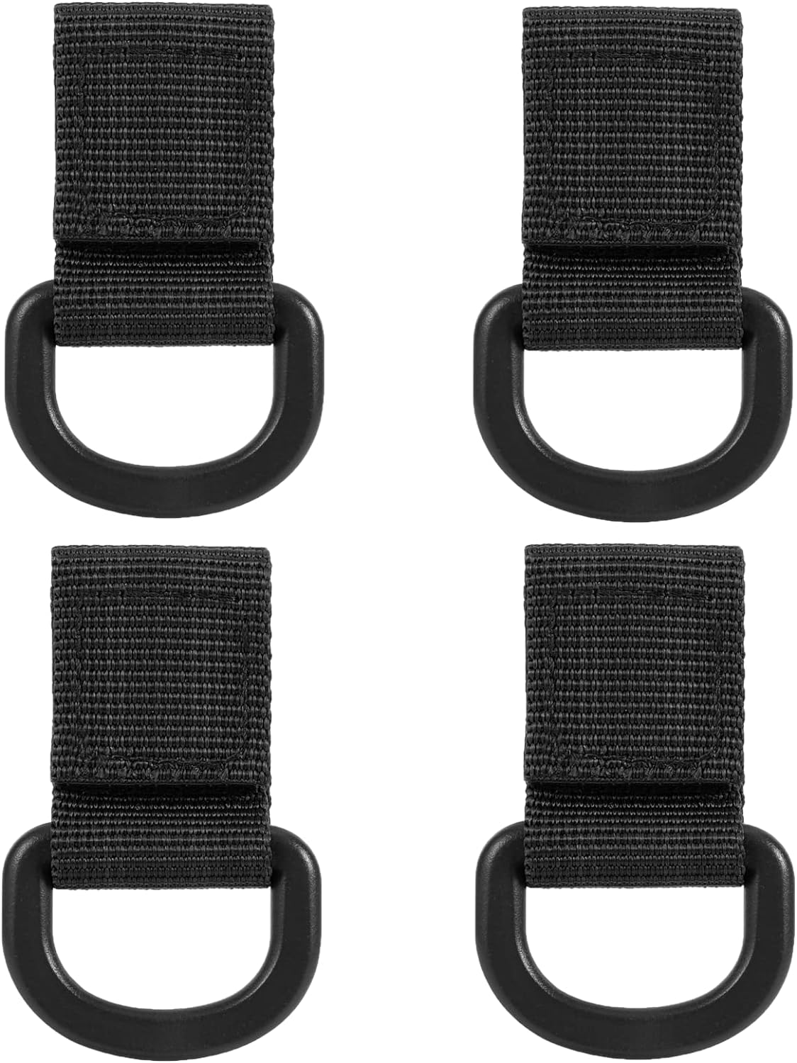 Tactical D-Ring Clip with Hook & Loop for Backpack Accessories Kettle Key Holder, Military D-Ring Adaptor for Molle Bags Webbing Attachment Strap