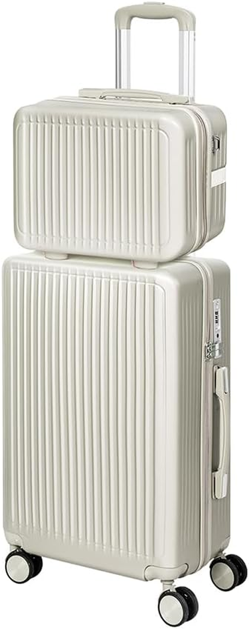 Slimbridge 4Pcs Luggage Set 14"+20"+24"+28" Suitcase Trolley, Travel Carry on Packing Luggage with Built-In Lock, Hard Shell Wheels Spinner Luggages Suitcases, White