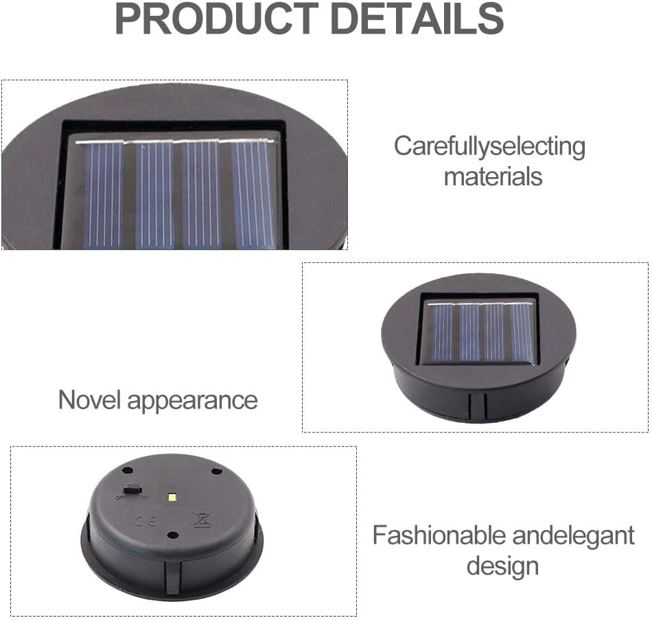 Pack of 2 Solar Lights Replacement, Solar Lights Replacement Parts, Top with Warm Light LED, IP44 Waterproof Solar Light Bulb Replacement, for Garden, Patio, Table Light Decor [Energy Class A]