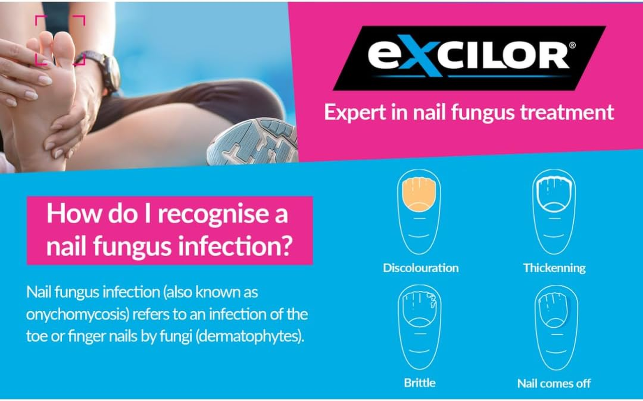 EXCILOR - Effective Nail Fungus Treatment - Solution - Returns Infected Nails to Healthy & Beautiful - Fast Penetration - Easy Brush Application - No Filing - Clinically Proven - 3.3Ml image number 6