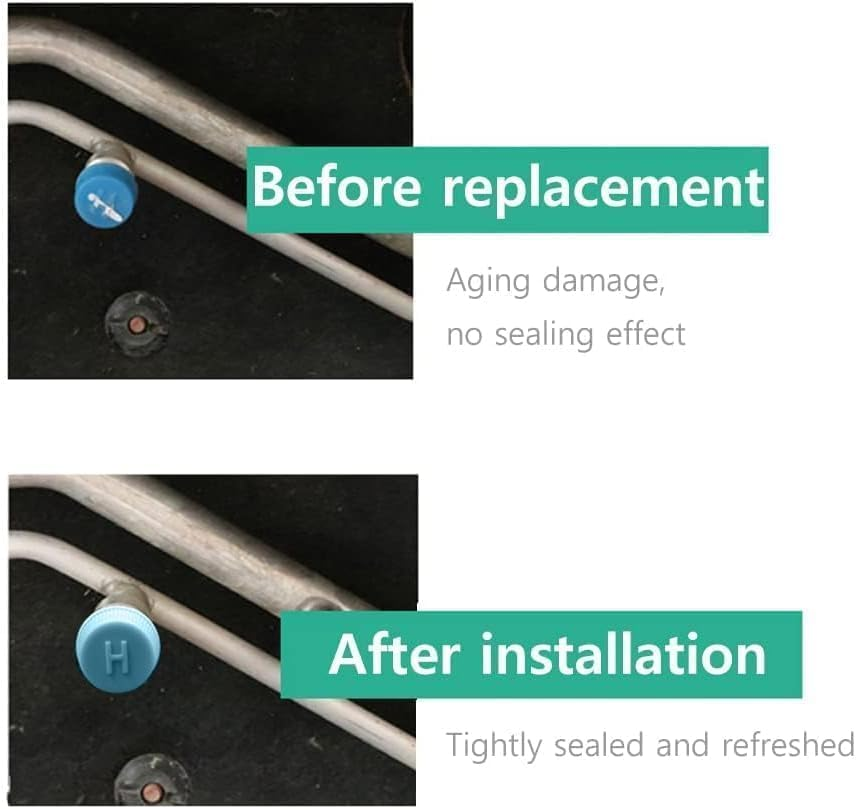 2 Pcs Blue Replacement Valve Caps for Car Air Conditioning, Leakproof R134A AC System Charging Port Caps (High and Low Pressure) Valves, Air Conditioning image number 2