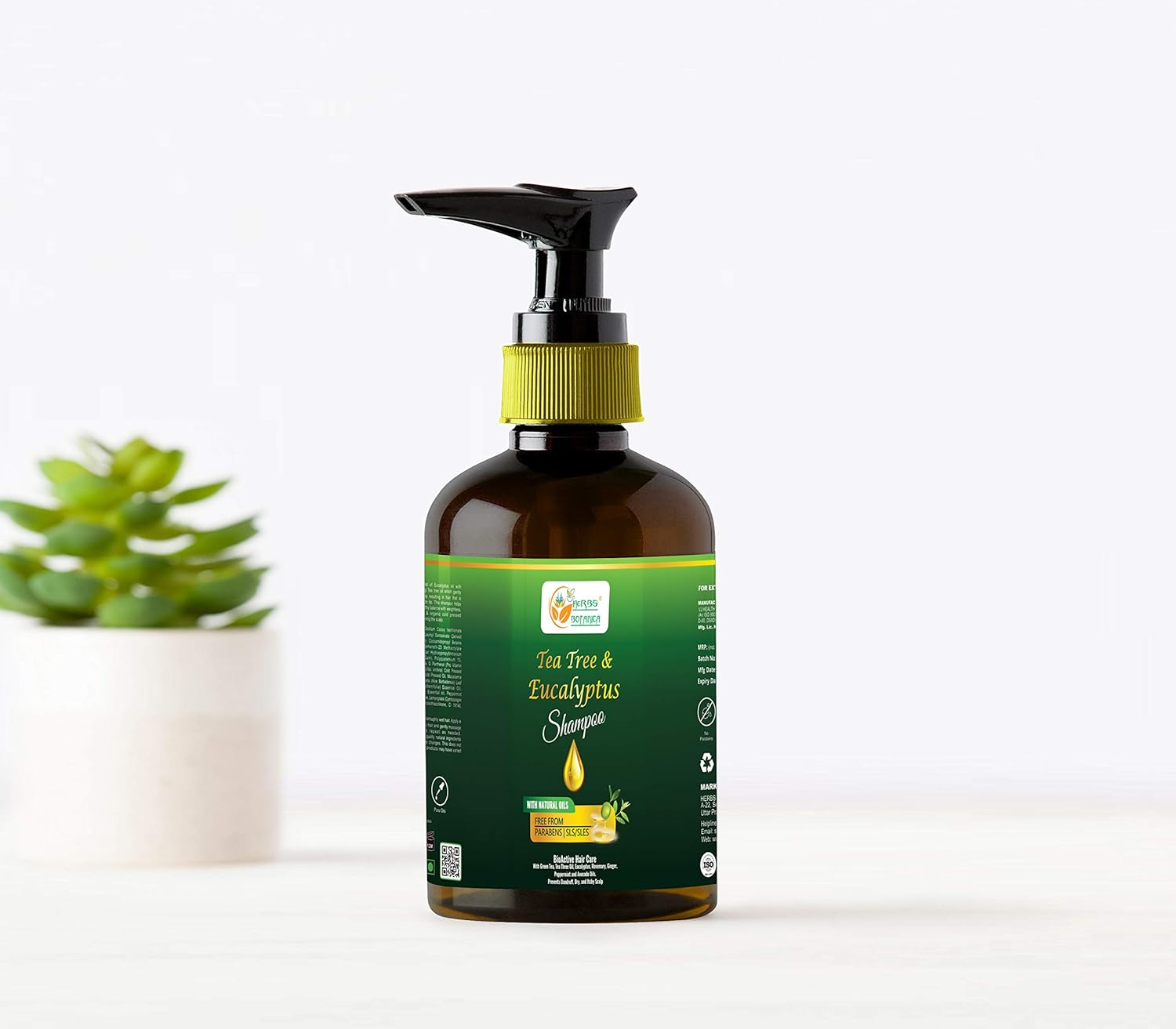 Herbs Botanica Organic Eucalyptus & Tea Tree Oil Hair Repair Shampoo 6.76 Fl Oz | 200 ML No Sls/Sulphate, No Parabeen, No Silicon image number 3