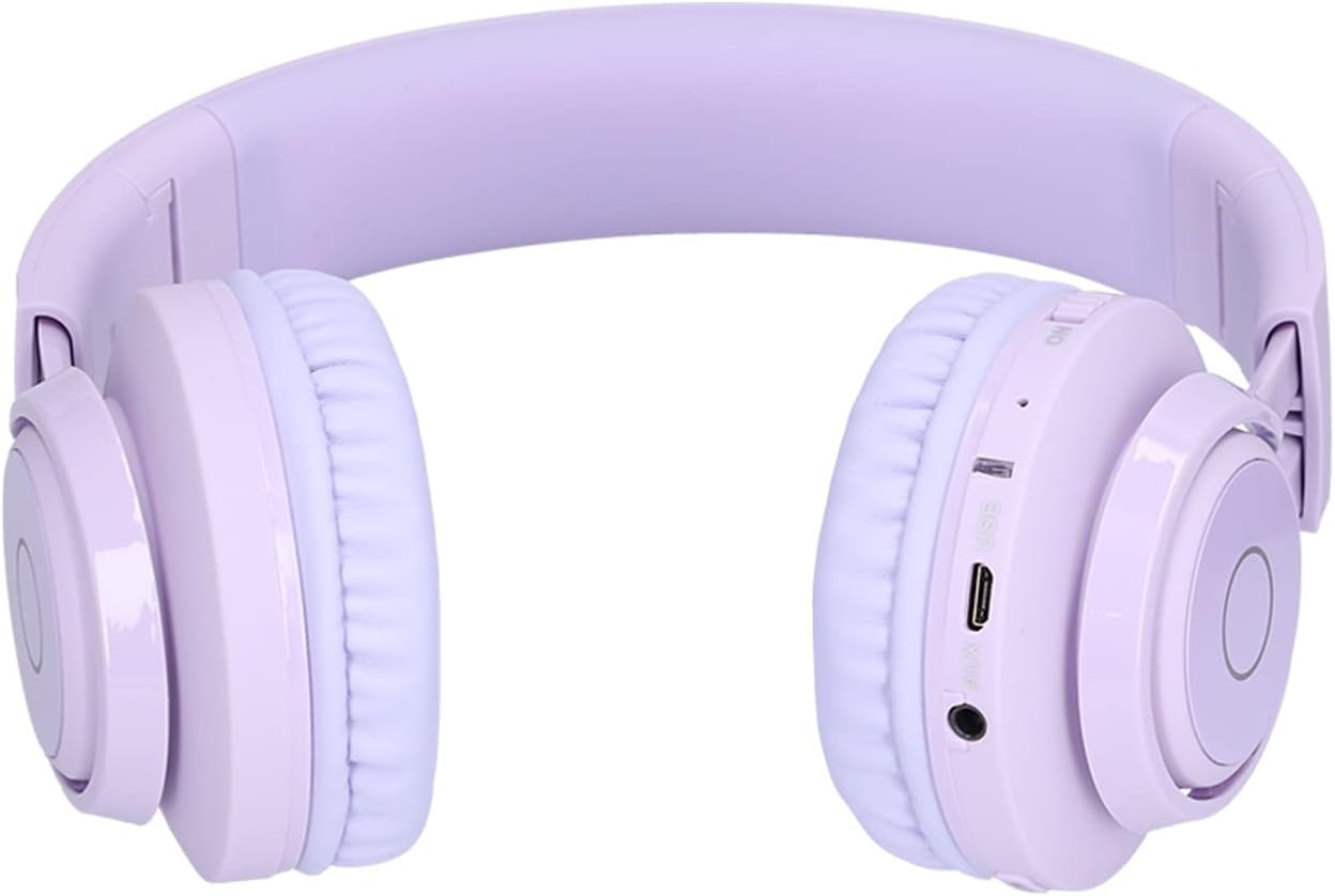 Ciciglow Wireless Children'S Headphones with Built-In Microphone, LED Lighting, Wireless, Foldable over Ear Headphones with Volume Control for Pad/Smartphones/Laptop/Pc/Tv, Soft (Purple) image number 5