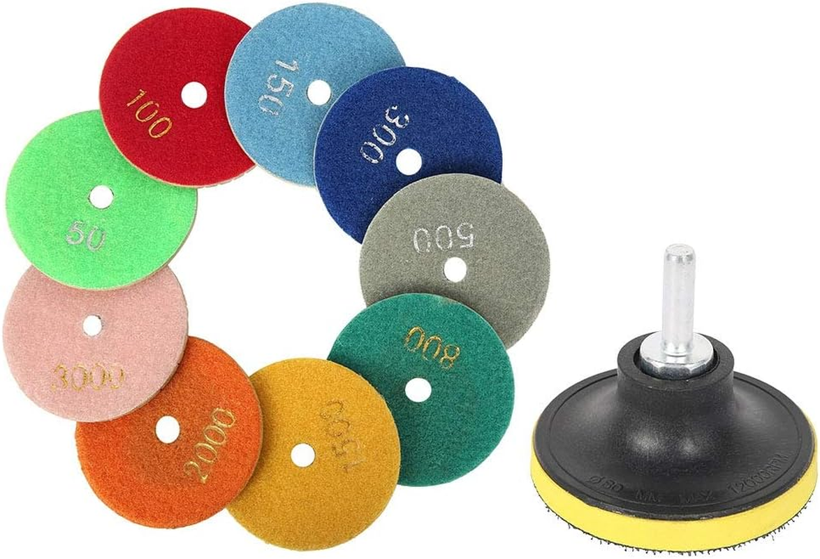11Pcs 3 Inch 80Mm Polishing Pads Kit Wet/Dry for Stone Concrete Marble Polishing Use Grinding Discs Set image number 6