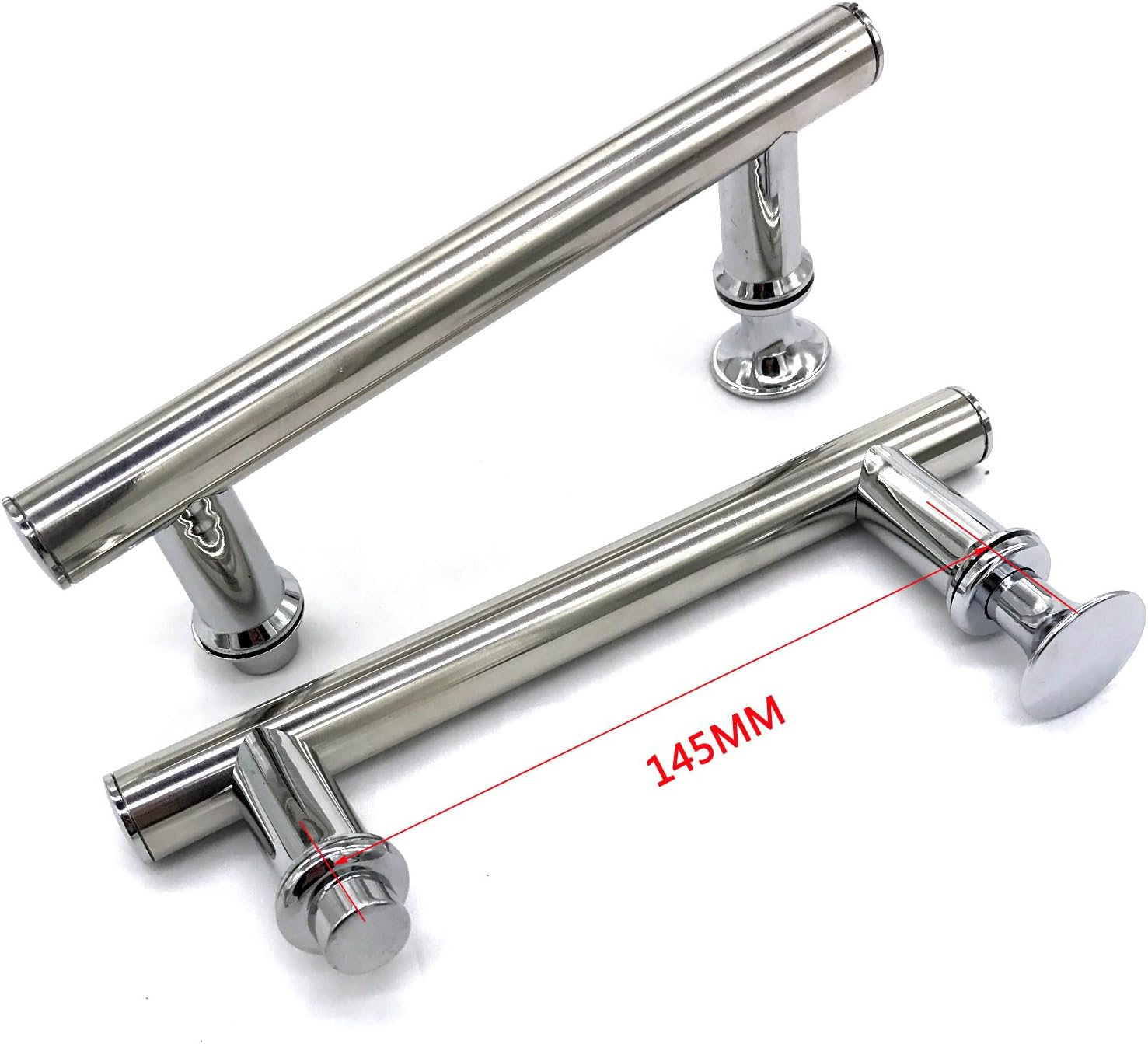 YUANQIAN Chrome ABS Shower Door Handle | 145Mm (14.5Cm) Hole to Hole (145-1Pair Handle -Silver) image number 1