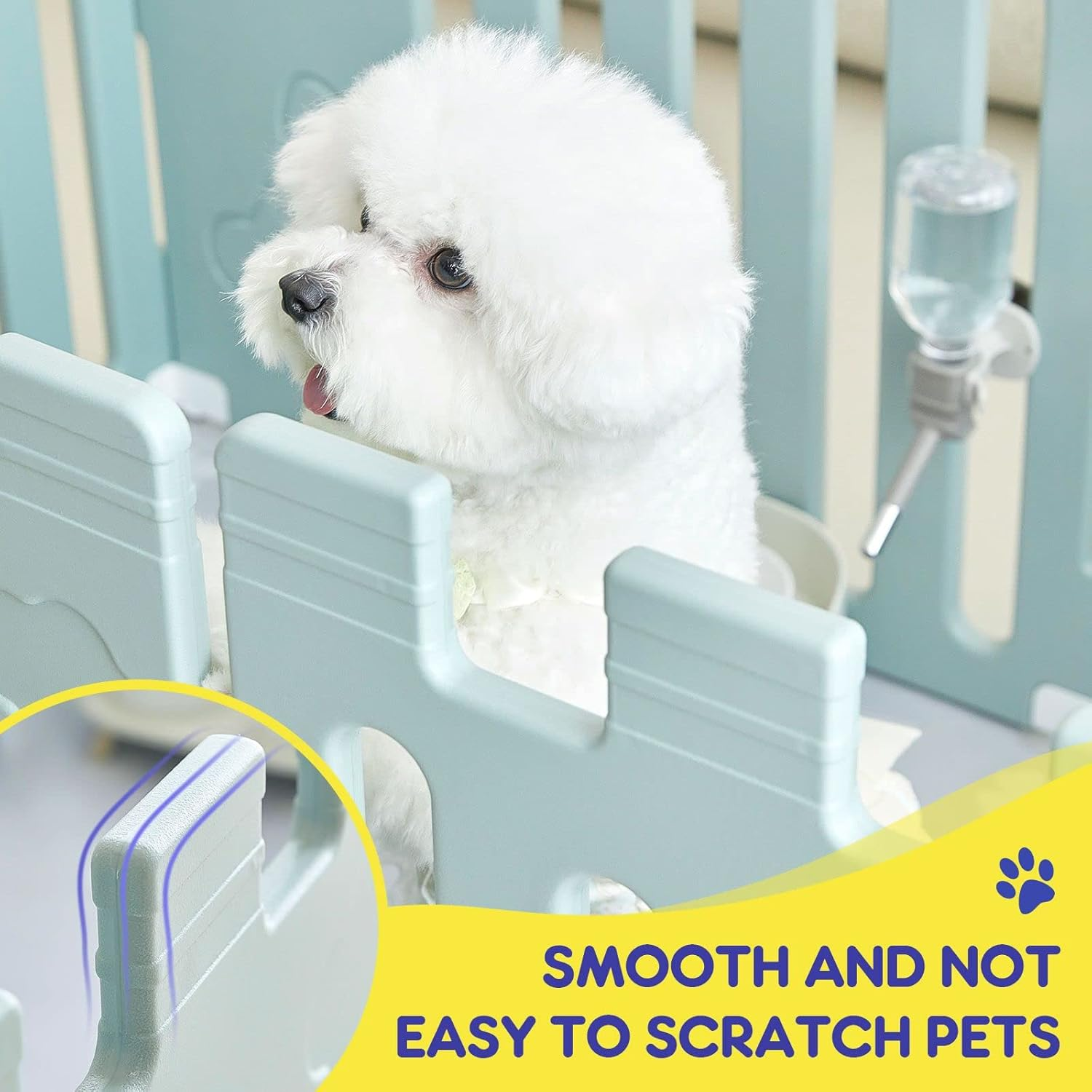 Pet Scene 2In1 Pet Kennel Fence Cage Dog Cat Enclosure Playpen Crate Safety Gate Pet Whelping Box Barrier Puppy Kitten Furniture 8 Panels,Size:235X78X60Cm image number 5