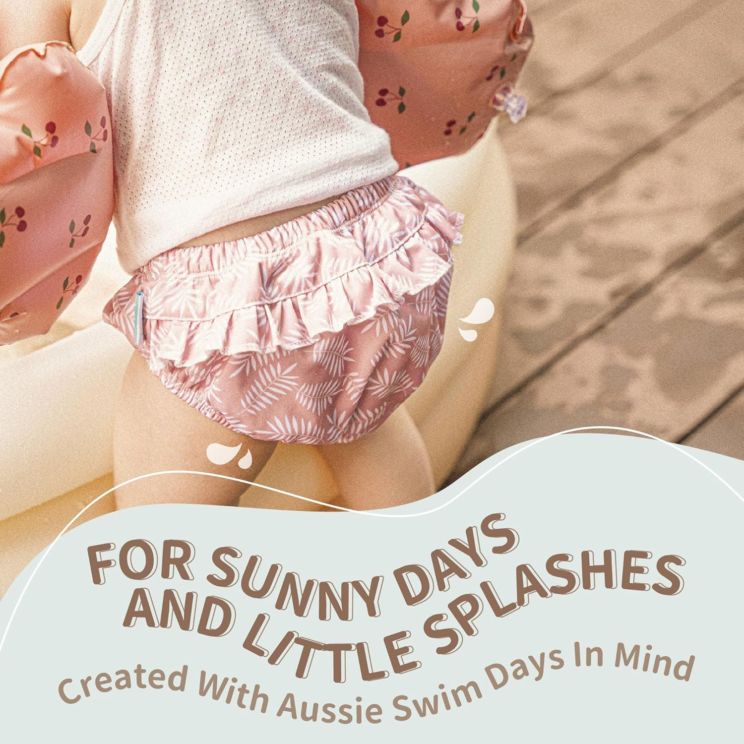 Little Bobo 2-Pack Reusable Swim Nappies (Baby Swim Diapers, Cloth Nappies) &ndash; Eco-Friendly, Waterproof, Quick-Drying, Machine Washable, Gentle on Skin | Fits 9-11Kg, Sizes L (Blush 2 Pack, L) image number 2