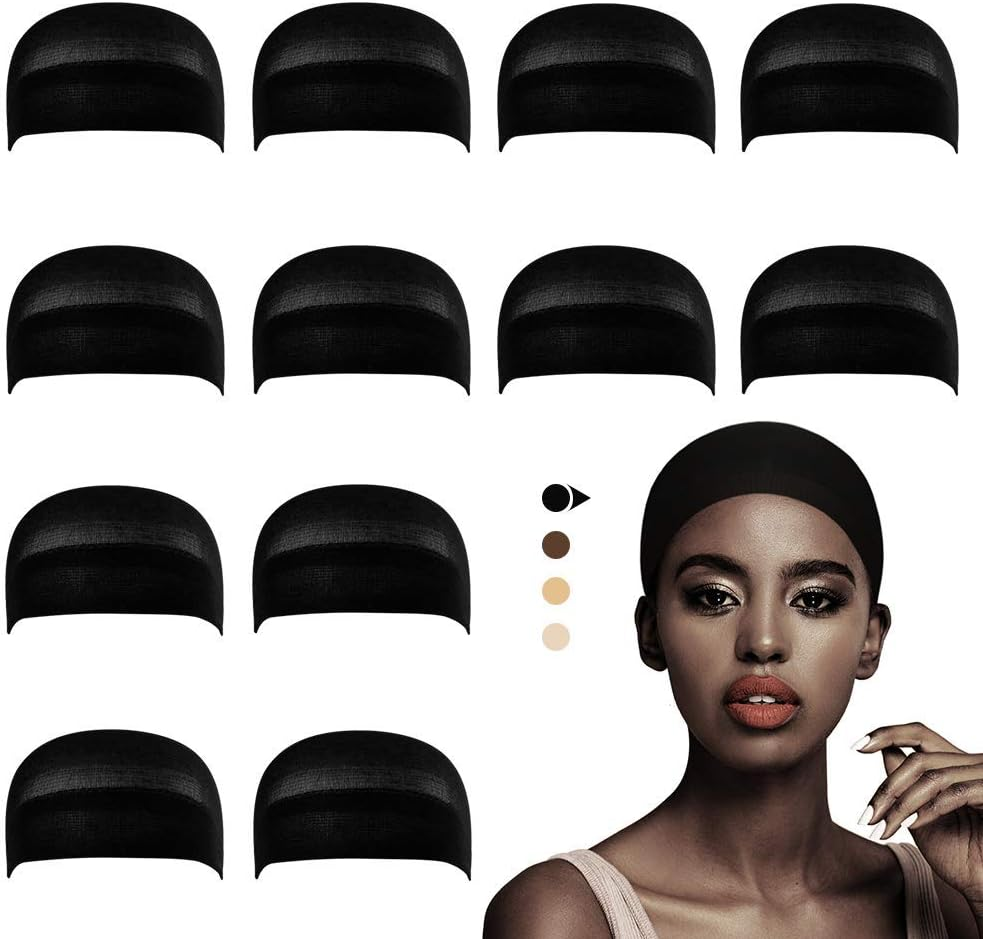 Dreamlover 12 Pack Stocking Wig Caps, Nude