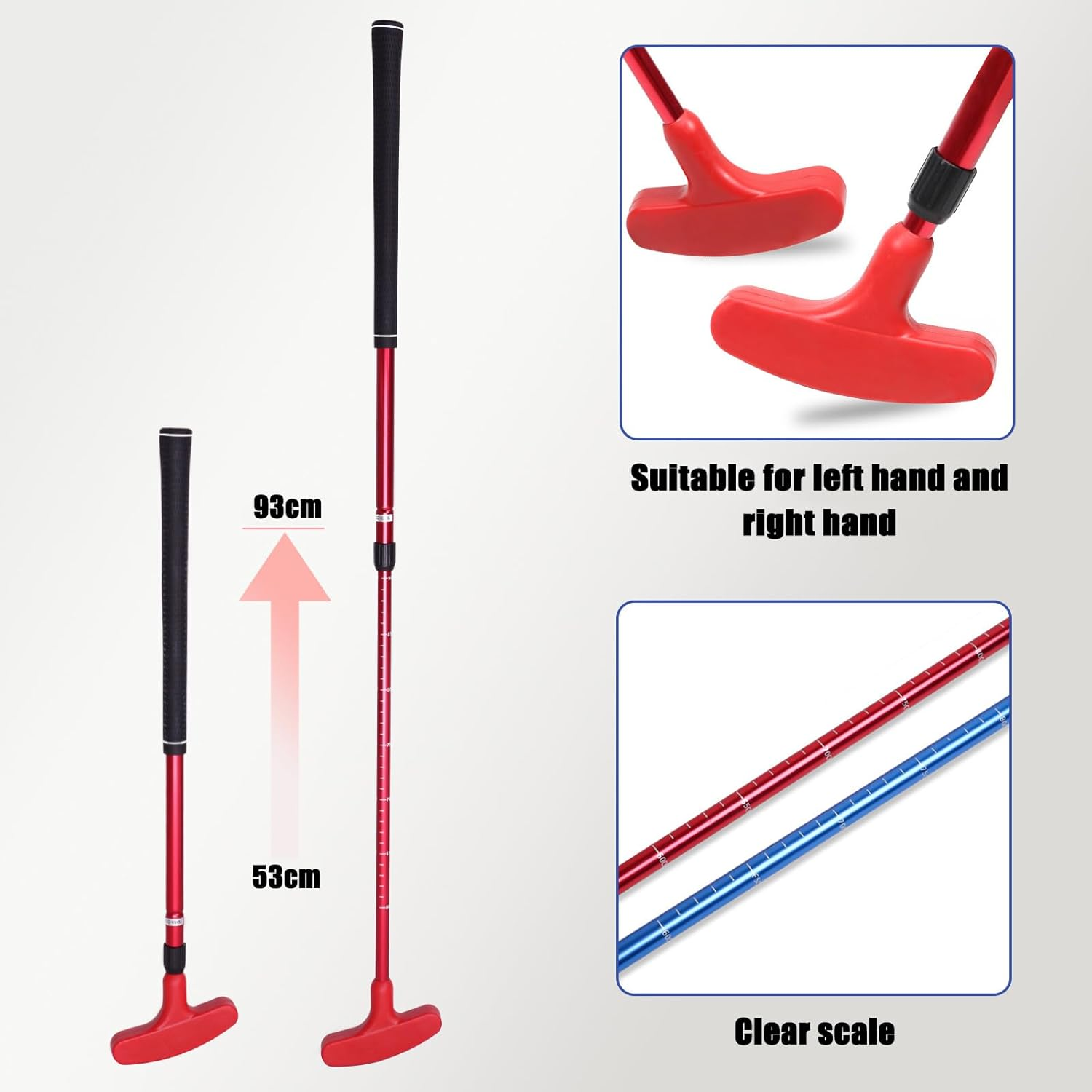 ENERKEEN 2 Pack Golf Putter Clubs Two-Way Putters with Blade Head Sturdy Shaft for Right and Left Hander Indoor Golf Putting Training Aids, Adjustable Length Putter image number 2