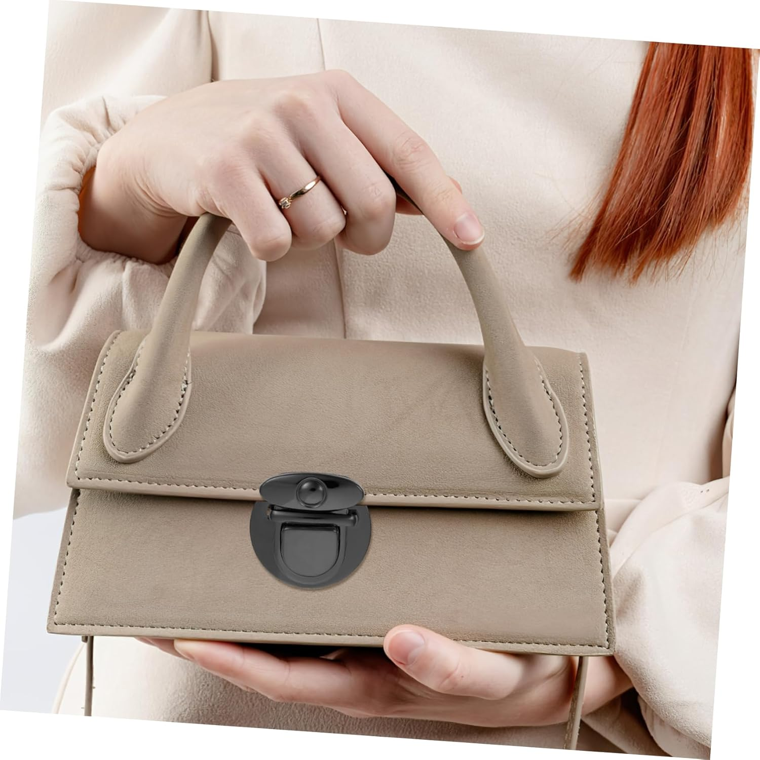 Anneome 10Pcs DIY round Iron Purse Push Locks Bag Buckle Fasteners Gunmetal Black 4.7Cm Wide for Handbag and Suitcase Accessories image number 6