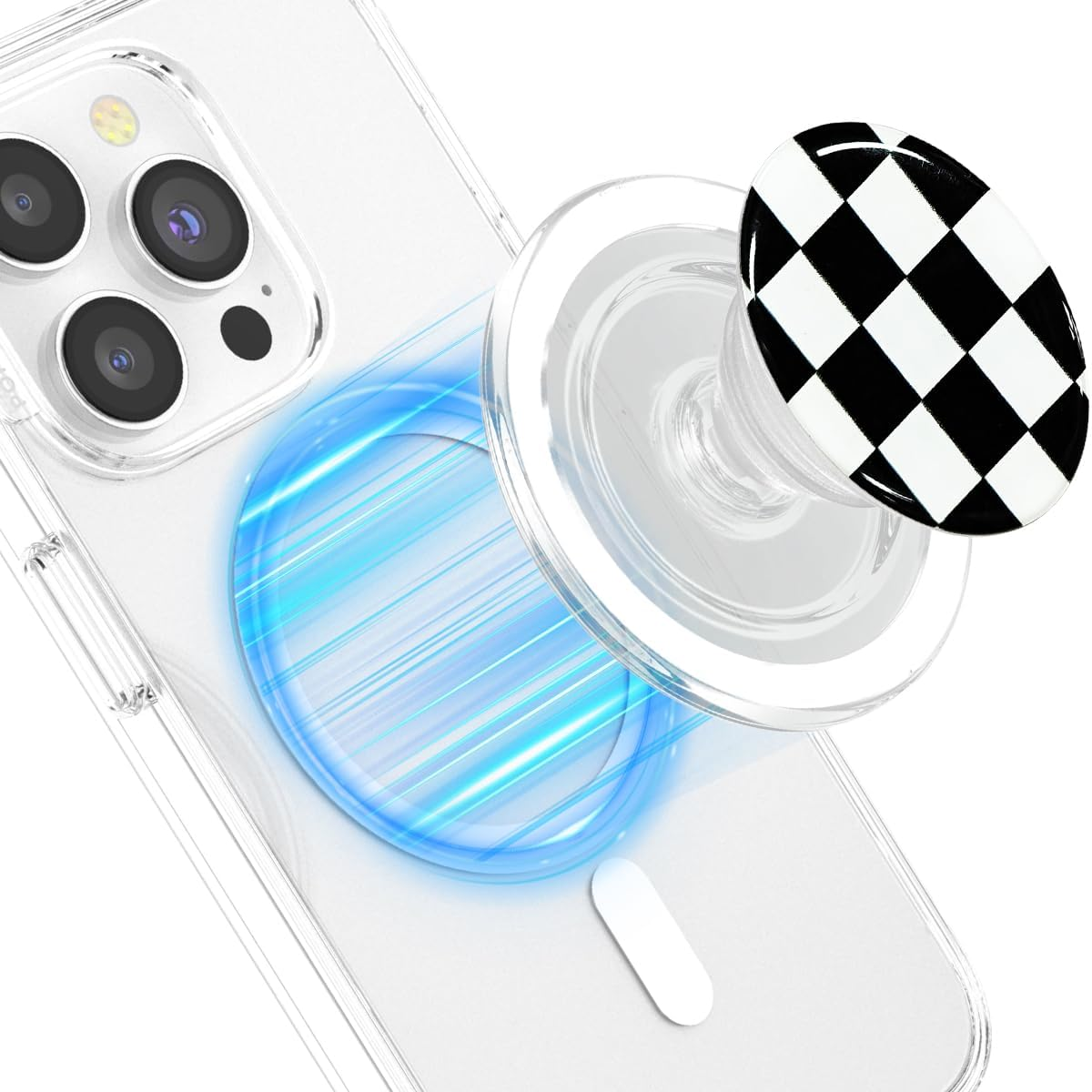 Cell Phone Grip & Phone Stand, T Tersely Magnetic Cell Phone Holder Compatible with Magsafe,For Iphone Smartphone Tablet Accessory (Chessboard) image number 6