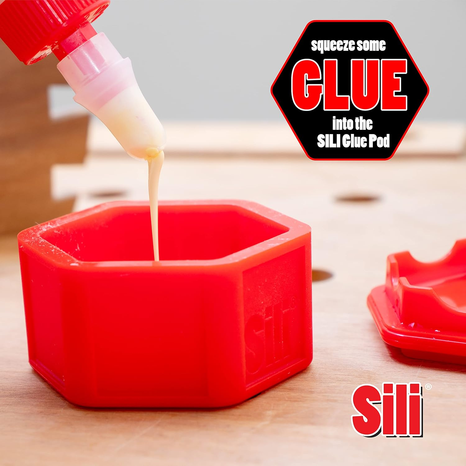 Sili Glue Pod and 3 Sili Micro Glue Brushes with Multi Purpose Sealable Lid/Glue Brush Holder &bull; Fine Tip &bull; Chiseled Tip and Flat Tapered Tip Brushes for Arts &bull; Crafts &bull; Models and Woodworking image number 5