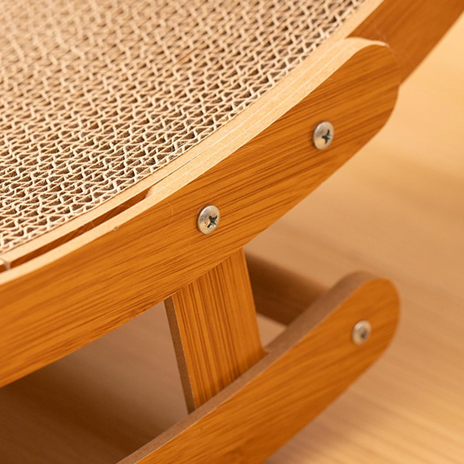 Agility 59X30X24CM Rocking Bed Cat Scratching Board， Corrugated Paper Wooden Cat Bed Cat Scratching Board All-In-One，Claw Sharpeners Condo Furniture Protector for Cats & Kittens image number 5