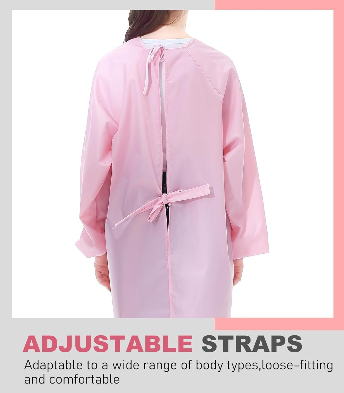 Waterproof Art Smock Long Sleeve with Pocket - Artist Painting Apron for Ages 8-14, Durable Kitchen Cooking Apron for Children, Full Coverage Protective Wear