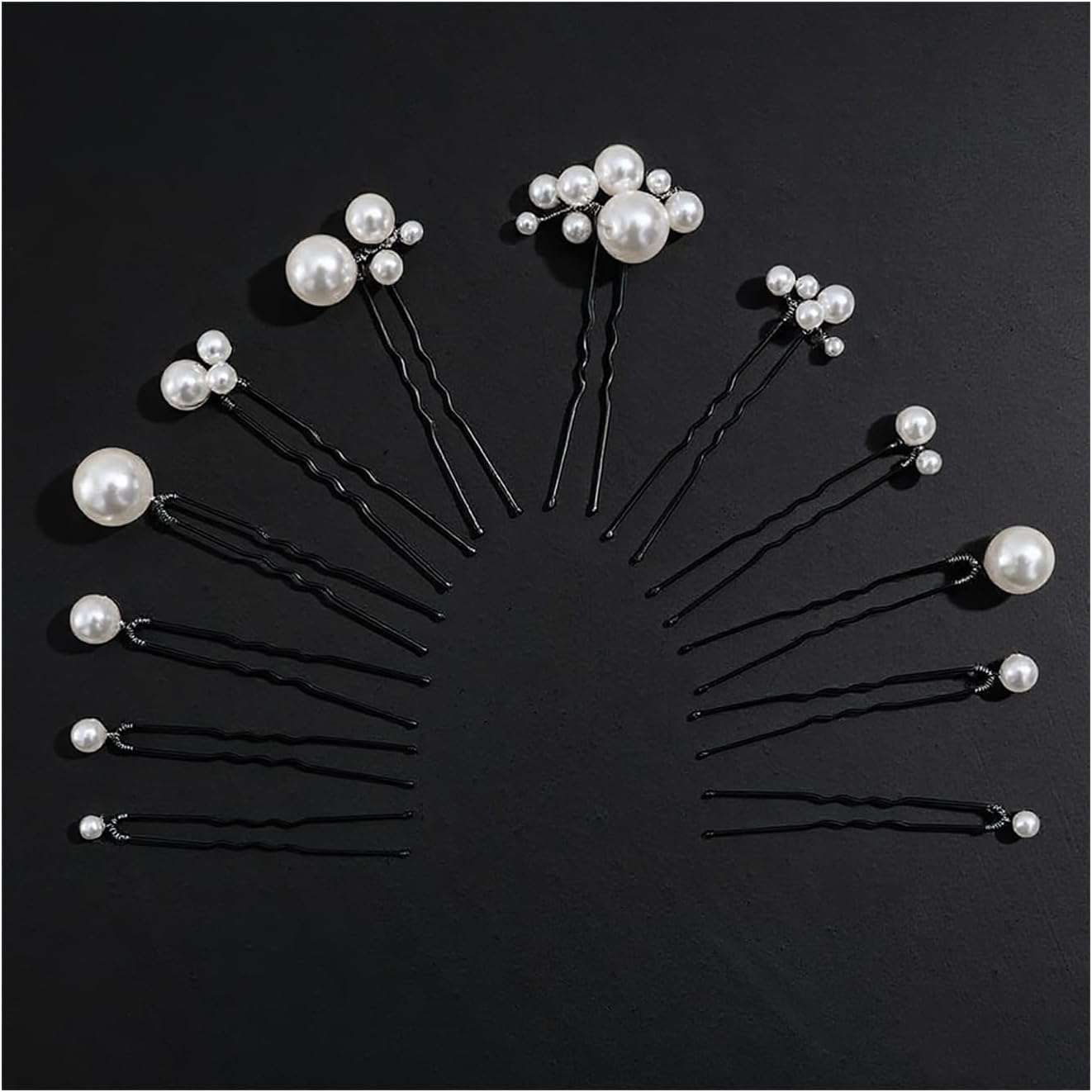 12 Pieces Bridal Pearl Hair Pins for Party, Handmade Pearl Hair Accessories, Wedding Hairstyles Accessories for Bridesmaid Girls Various Sizes (1Set-12Pcs) image number 5