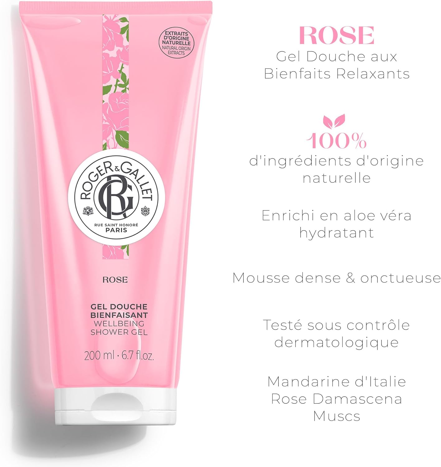 Wellbeing Shower Gel - Rose by Roger & Gallet for Unisex - 6.7 Oz Shower Gel image number 2