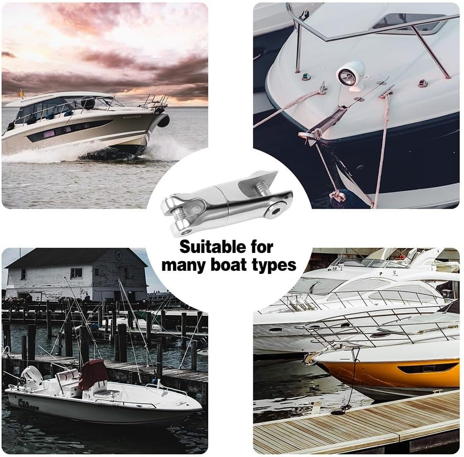 Elqater Stainless Steel Boat Anchor Swivel Connector Marine Grade Heavy Duty Anchor Chain Swivel (1/4Inch-5/16Inch) Easy to Use image number 3