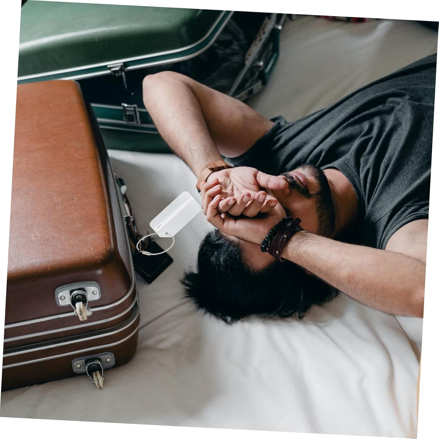 AKOOSY 6Pcs Aluminum Alloy Luggage Tag Label for Carry Luggage Bag Checked Travel Tags image number 5