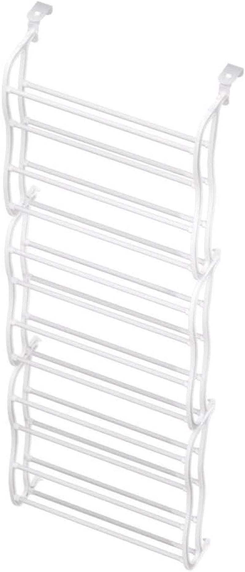 Artiss Wall Mounted Shoe Rack, 12-Tier Plastic Shoes Storage Organiser Shoes Rack, 24 Pairs Organizer Display Shelf Adjustable Shelves Home Decor Bedroom Hallway Furniture, White image number 5