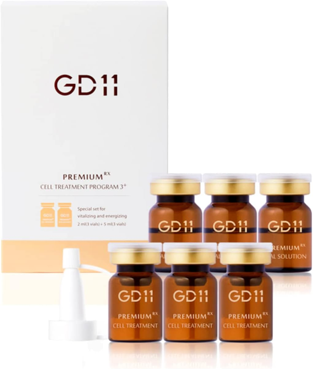GD11 Premium Rx Cell Exosome Treatment | Premium Home Aesthetic Skin Care Set for Skin Regeneration Serum | Anti-Wrinkle and Anti-Aging Face Ampoule for Elasticity Care, 3 Pairs (0.1Oz. + 0.2 Fl.Oz.) image number 4