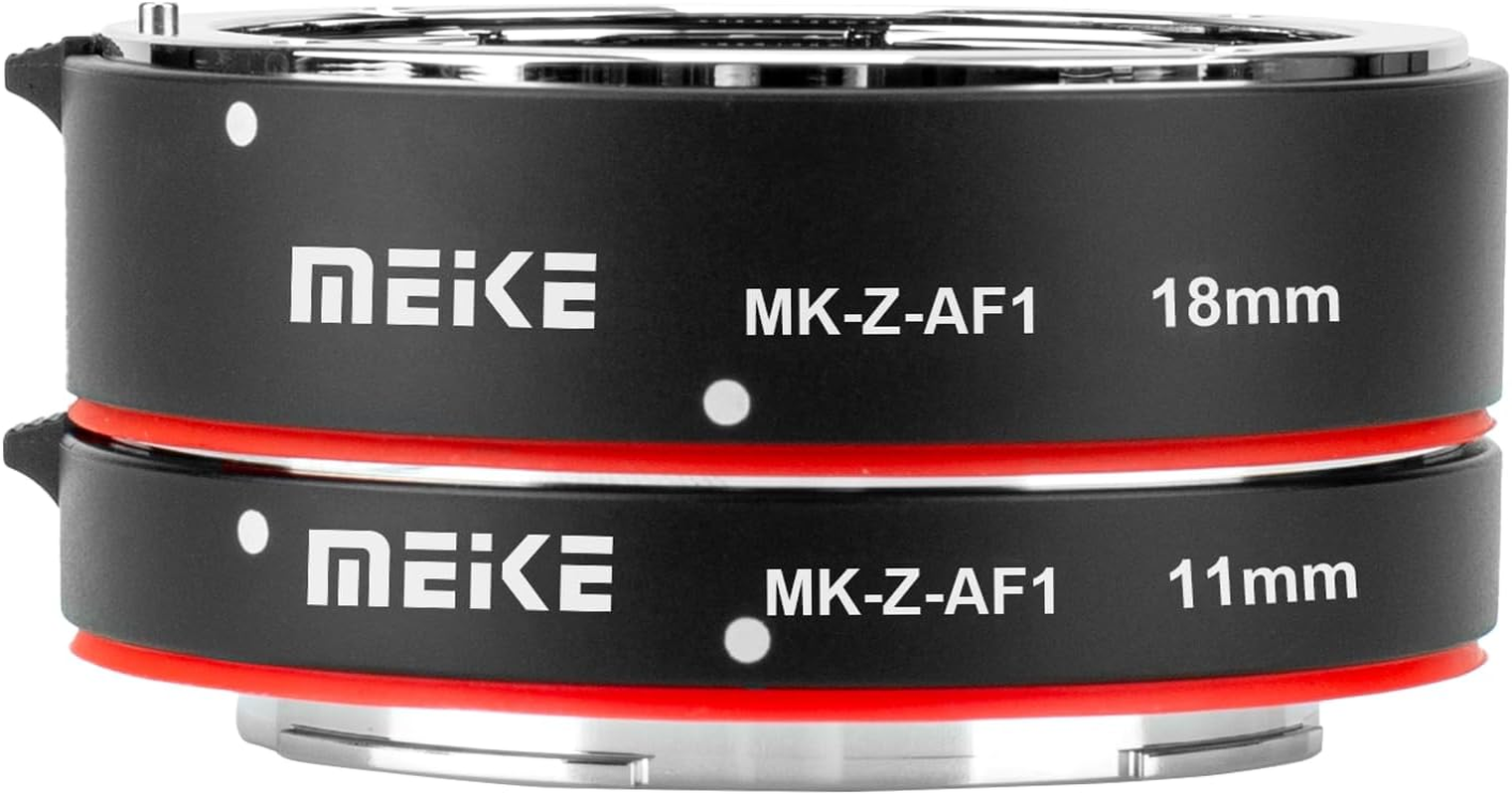 Meike MK-Z-AF1 Metal Auto Focus Macro Extension Tube Set (11 Mm + 18 Mm) Compatible with Nikon Z5 Z6 Z6II Z7 Z7II Z50 image number 1