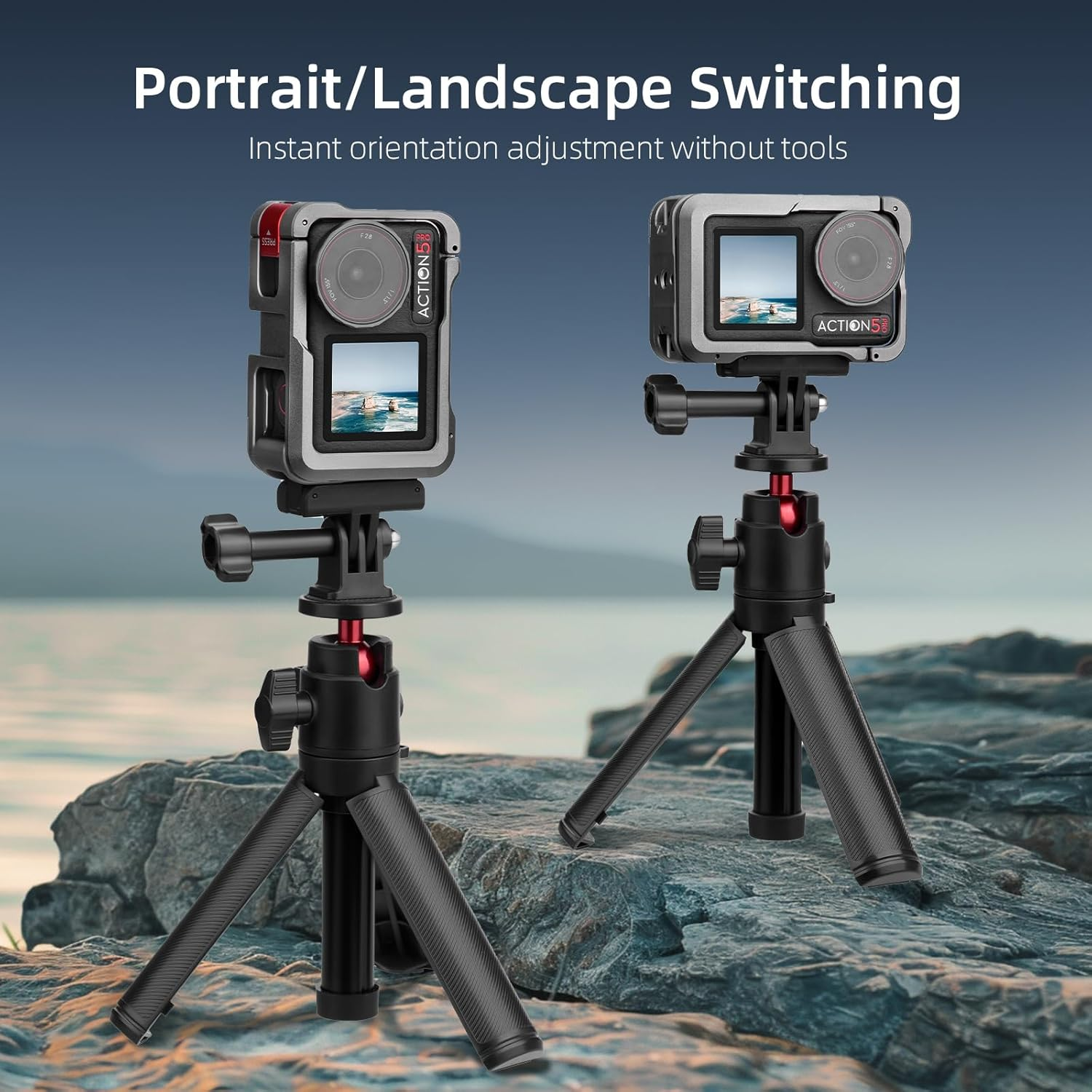 BRDRC Metal Cage for DJI Osmo Action 5 Pro/4/3, Protective Case Premium Frame Lens Cover Protector Aluminum Housing for DJI Osmo Action 5 Pro Action 4 3 Accessories image number 1