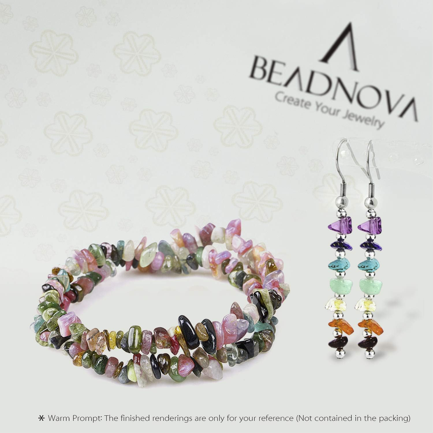 BEADNOVA 5Mm-7Mm Chips Gemstone Crystal Pieces Irregular Shaped Loose Beads for Jewelry Making Box Set Value Pack image number 4