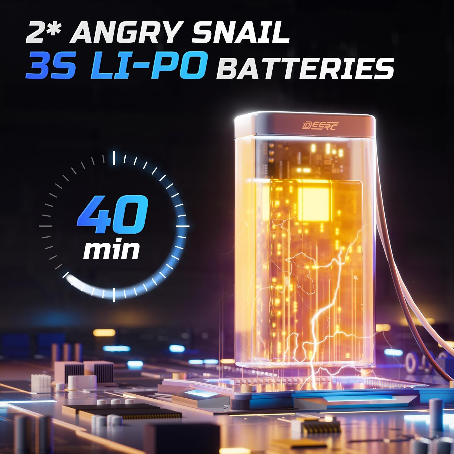 DEERC 1:14 Fast Brushless RC Cars for Adults & Boys, Max 50+ MPH, 2 3S Lipo Batteries 4X4 Waterproof RC Truck, High Speed Offroad Remote Control Car, All Terrain RC Truggy for Snow,Sand & Mud image number 5