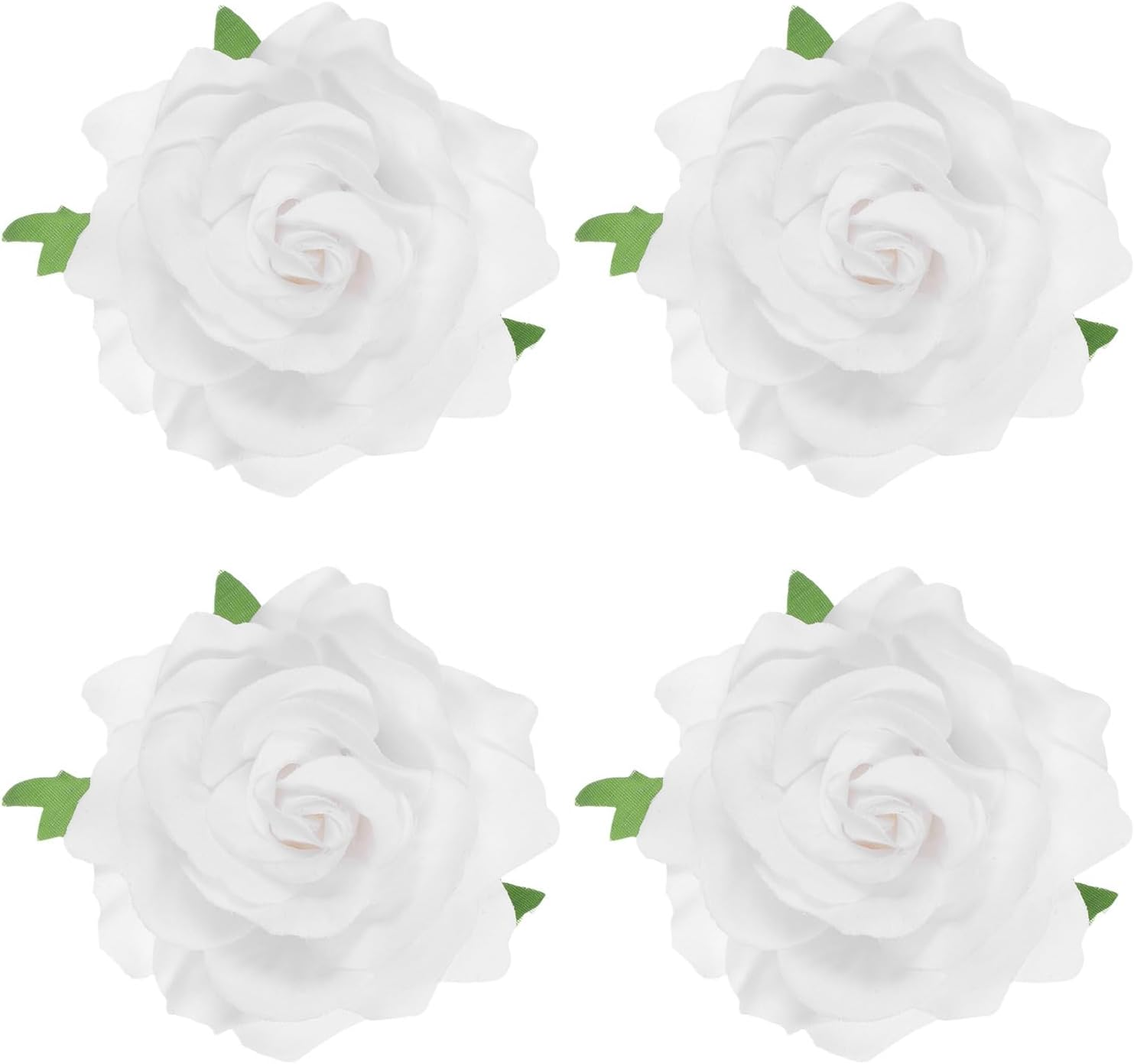 Beavorty 4 Pieces Pink Flower Hair Clips Women Thick Hair Brooch Wedding Flowers Silk Flowers Man Antique White