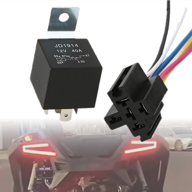WADY 5Pcs12V 40A 5-Piece Automotive 5-Pin SPDT Car Relay with Interlocking Harness Receptacle Holder, 40A Relay Connector for Cars, Trucks, and Vehicles image number 5