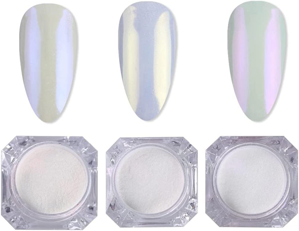 Pearl Nail Powder,6 Colors,Pearl Nails Powder Aurora Mica Powder for Resin Set, Metallic Nail Powder Mirror Multi-Chrome Powder Iridescent Nails Powder Manicure Pigment image number 4
