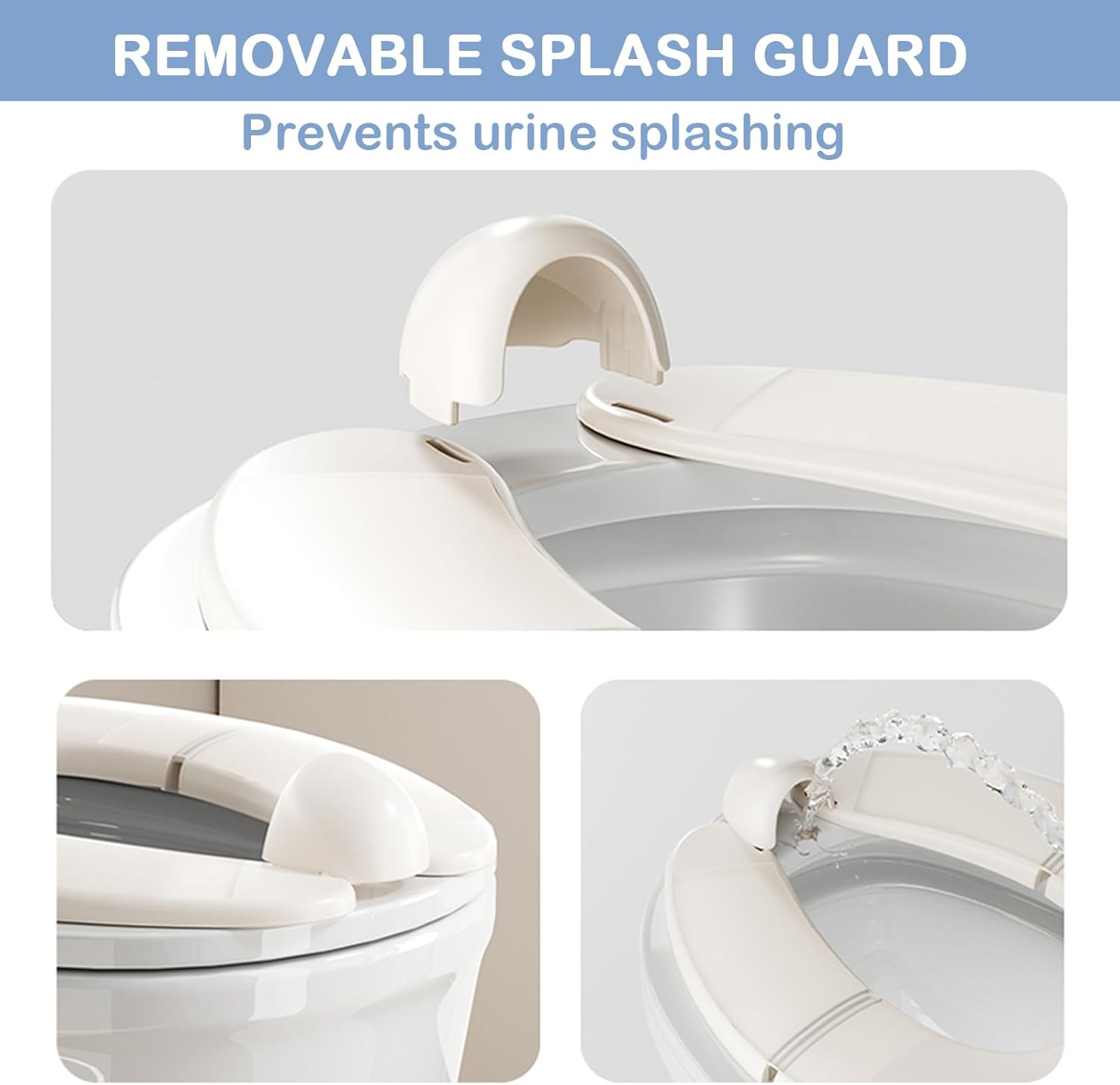 TOTCOZY Portable Folding Toilet Seat for Toddlers, New Upgraded Anti-Pinch Design, Travel Potty Training Seat with Splash Guard, Storage Bag, White image number 5