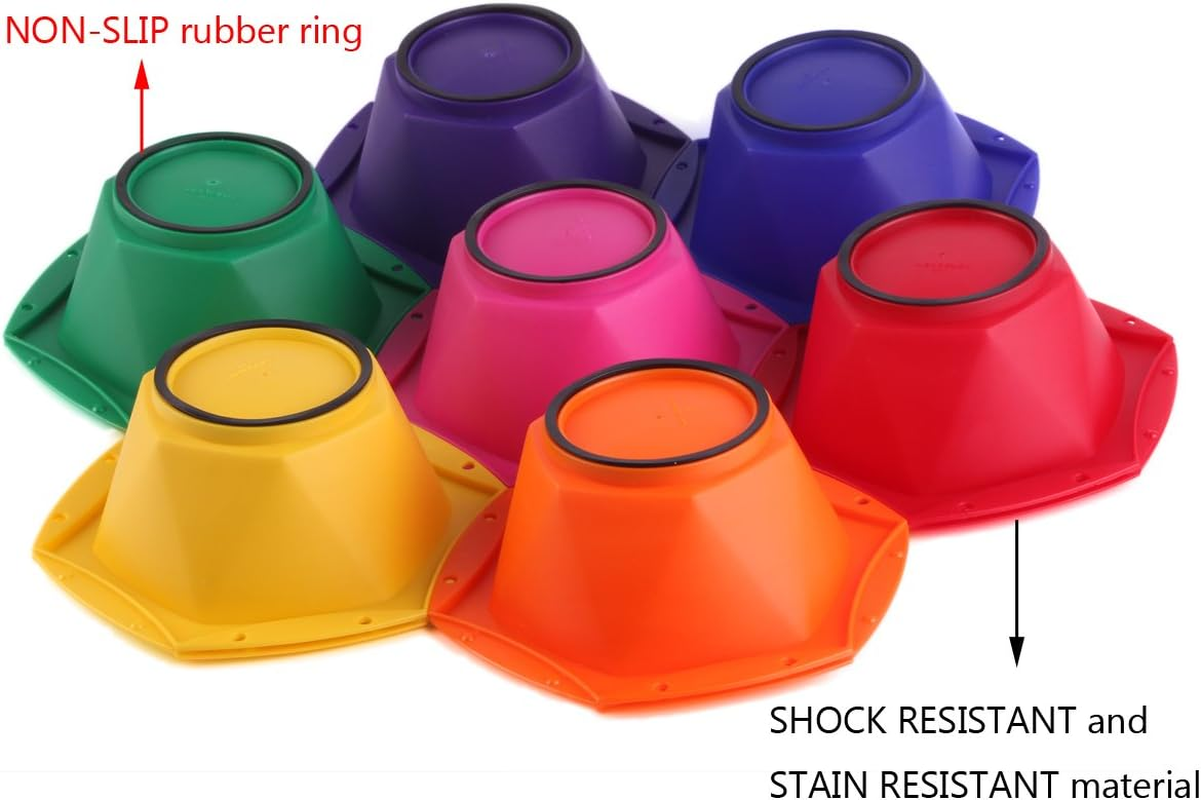 Small Hair Coloring Dye Mixing Tint Bowls and Brush Kit - Set of 7 Different Rainbow Color image number 5