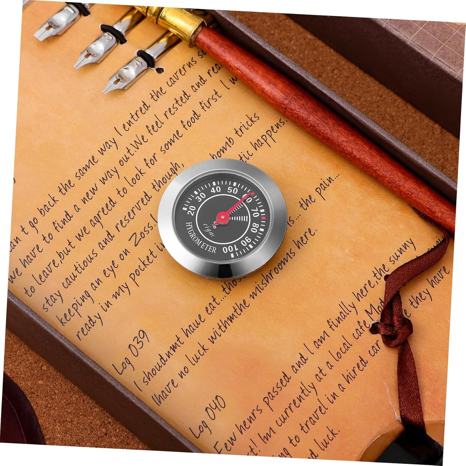 Veemoon round Mechanical Analog Hygrometer for Cigar Humidors and Musical Instrument Cases Accurate Humidity Gauge Portable Small Black Moisture image number 4