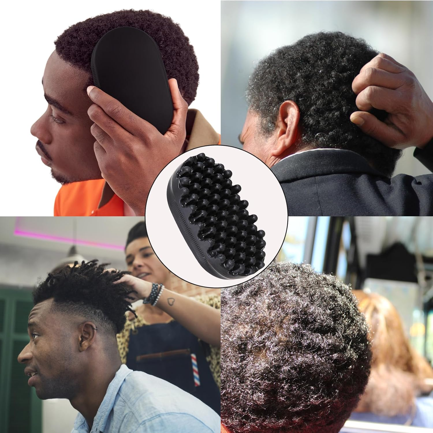 Black Twist King, Silicone Rubber Curl Brush for Hair Care, Dreadlock Twist Styler Brush, Ideal for Barbers and Daily Use image number 5