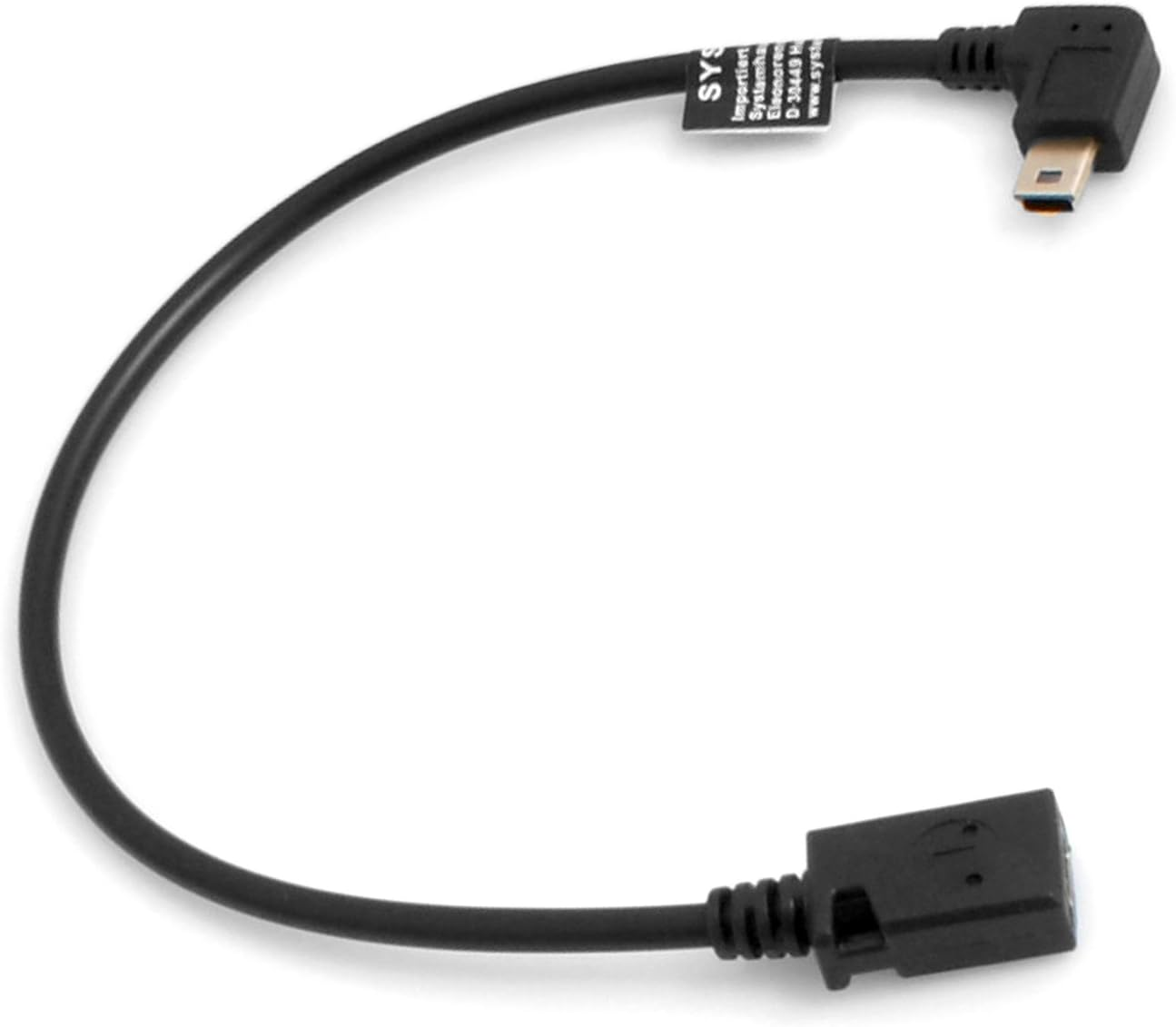 System-S 90 &deg; Left Angled Mini USB Male to Mini USB Female Data Cable Charging Cable 27 Cm image number 1