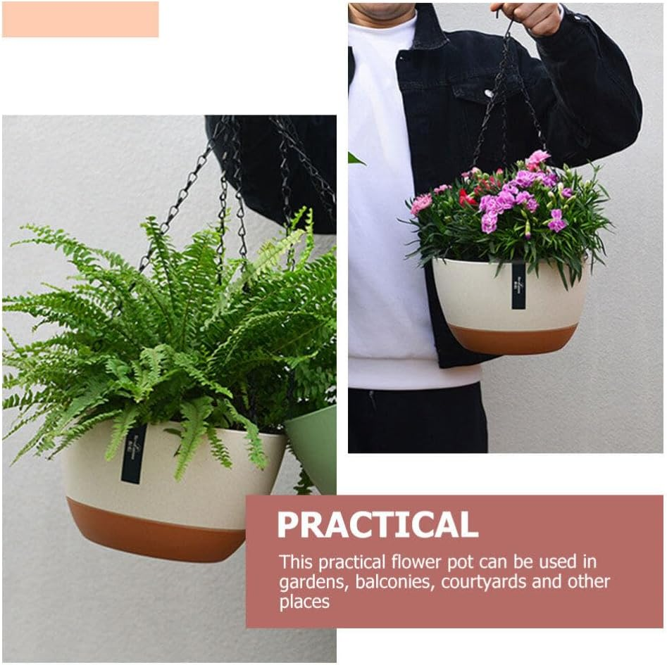 Kisangel 2 Packs Hanging Planter Pot Hanging Basket Hanging Planter Scindapsus Flowerpot for Self Watering Basket