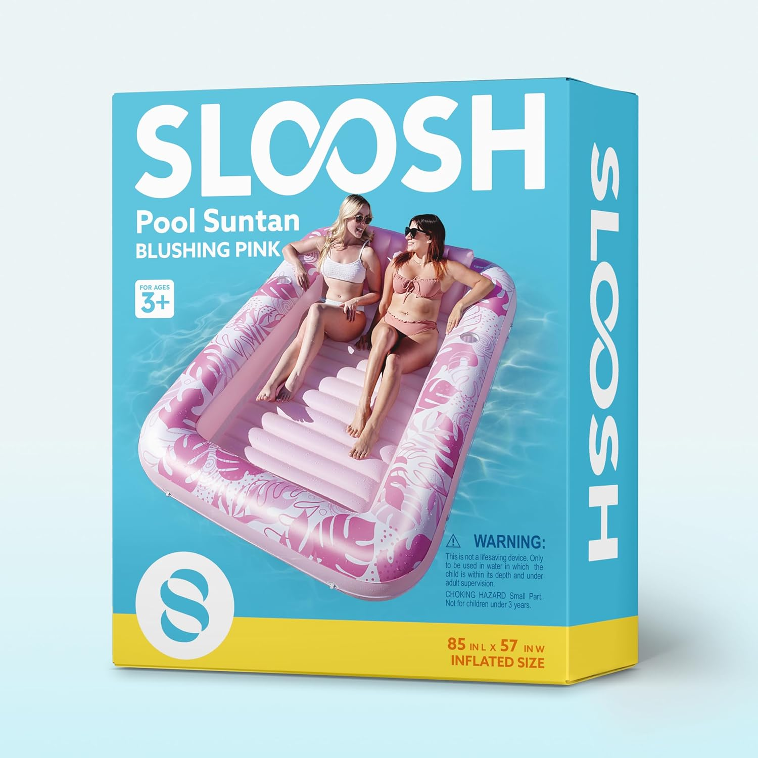 Sloosh Inflatable Tanning Pool Lounger Float for Adults, 85" X 57" Extra Large Suntan Tub Pool Floats Sun Tan Tub Ice Bath Tub Tanning Bed Blow up Pool Raft Lounge Floatie, Xl-Blushing Pink image number 6