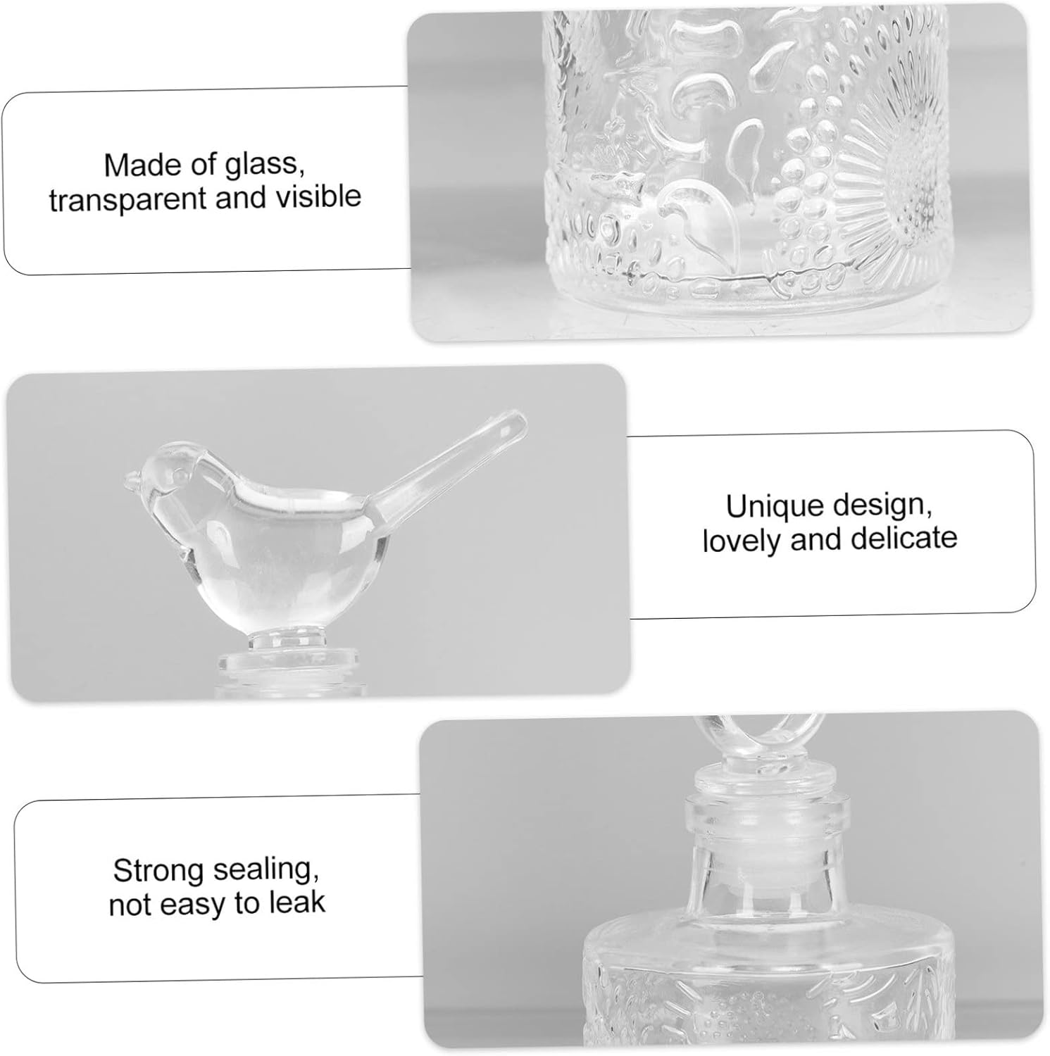 STOBAZA 2Pcs Aromatherapy Bottle Glass Bottle for Living Decor Retro Glass Perfume for Bathroom Storage