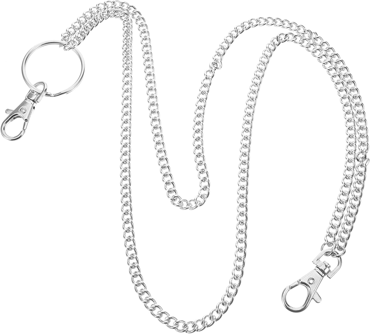 LALADEFIEE Punk Style Metal Chain Belt for Pants and Wallets Fade-Resistant Decorative Accessory for Men S Street Dance and Rock Fashion image number 4