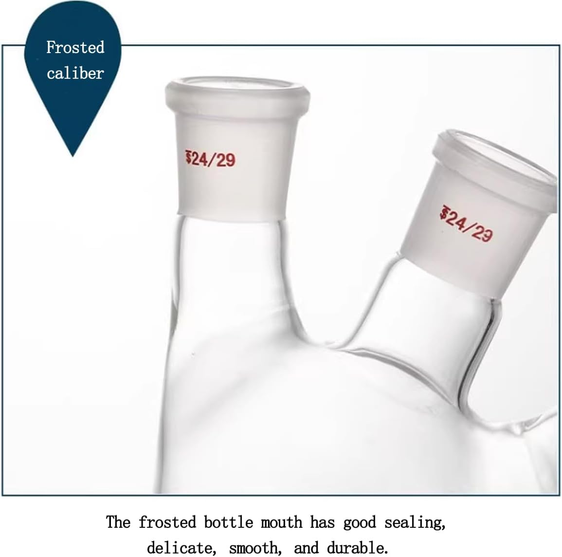 Three Necks round Bottom Flask Heavy Wall Borosilicate Glass Lab 3 Neck round Bottom Boiling Flask Multi Neck Distillation Apparatus Organic Chemistry Lab Glassware (2000Ml)