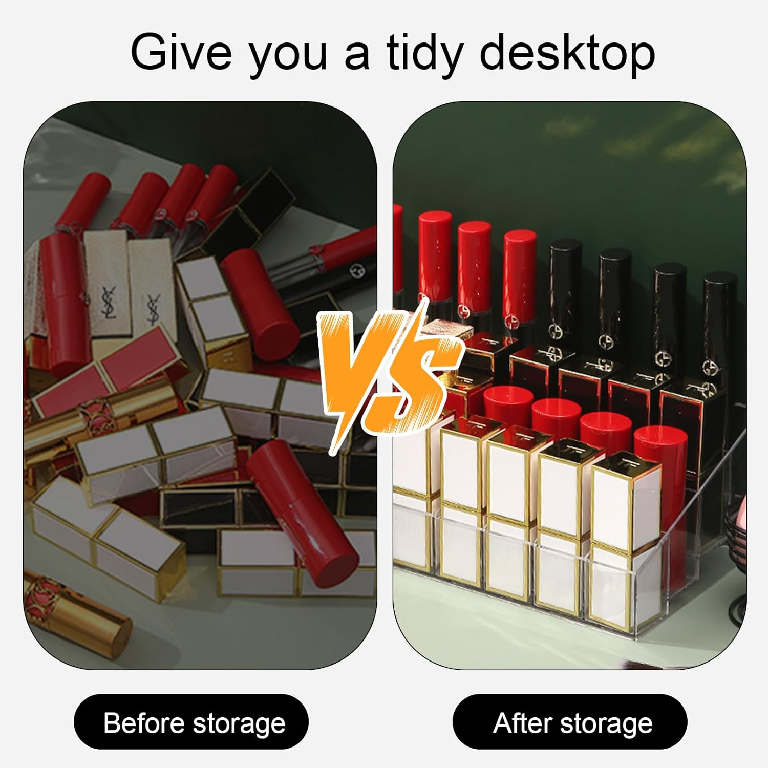 40 Grids Lipstick Organiser Acrylic Lipstick Storage Transparent Lipstick Holder Lipstick Stand Makeup Cosmetic Organiser image number 6