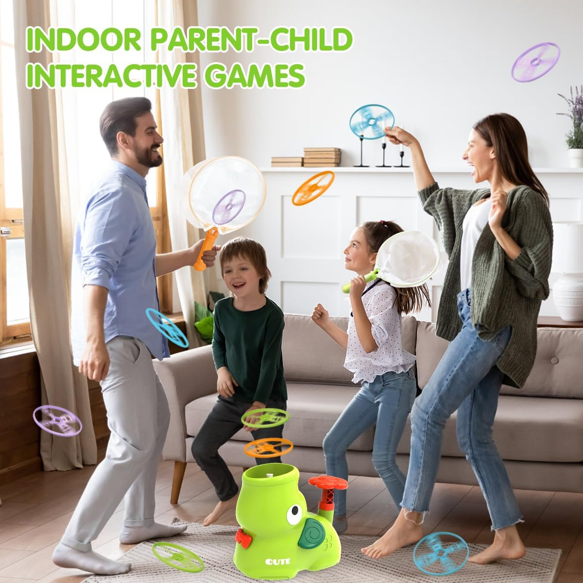 YOLOMOON Kids Outdoor Toys for 3 4 5 6 7 8 Years Old Boys, Stomp Flying Discs Launcher Toys Catch Games, outside Toy for Toddlers Age 3-5 6-8, Elephant Indoor Outdoor Play Summer Gifts (Green) image number 4