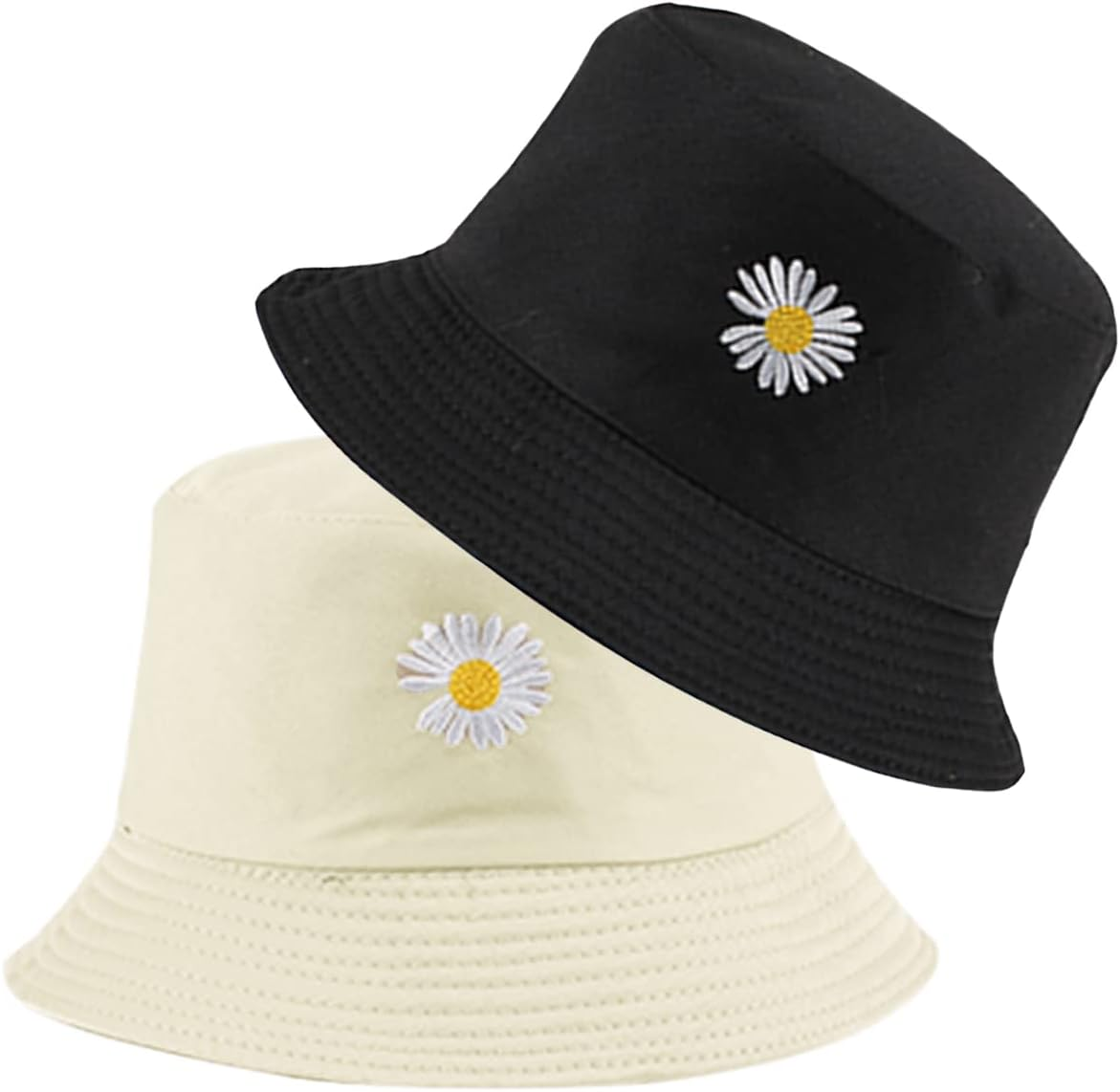 CENZICOM Unisex Bucket Hat,Double-Side-Wear,Embroidery Hat Summer Travel Beach Sun Visor Outdoor Packable Cap