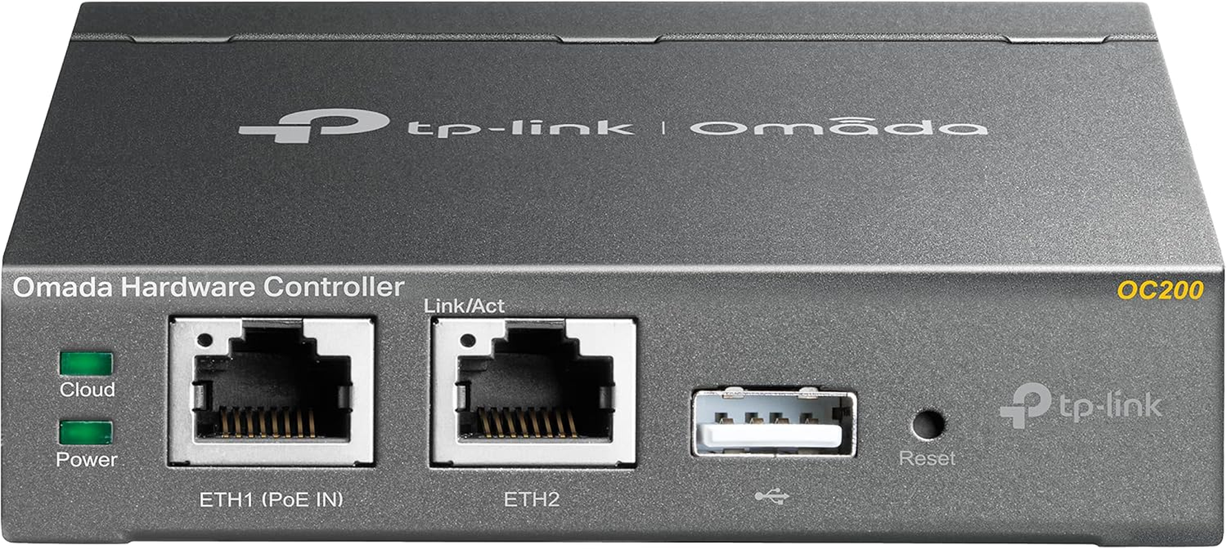 Tp-Link OC200 Omada Hybrid Poe Cloud Controller for EAP Series, USB Port for Automatic Backup, Cloud Service, Mobile App, Plug and Play, Metal Casing Grey Metallic